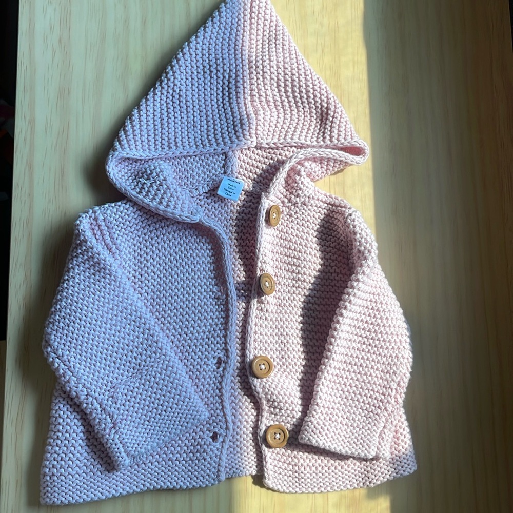 Nordstrom organic cotton crocheted baby jacket pink